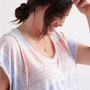 Pilcro Anthropologie pink blue ombre t shirt flowy size M